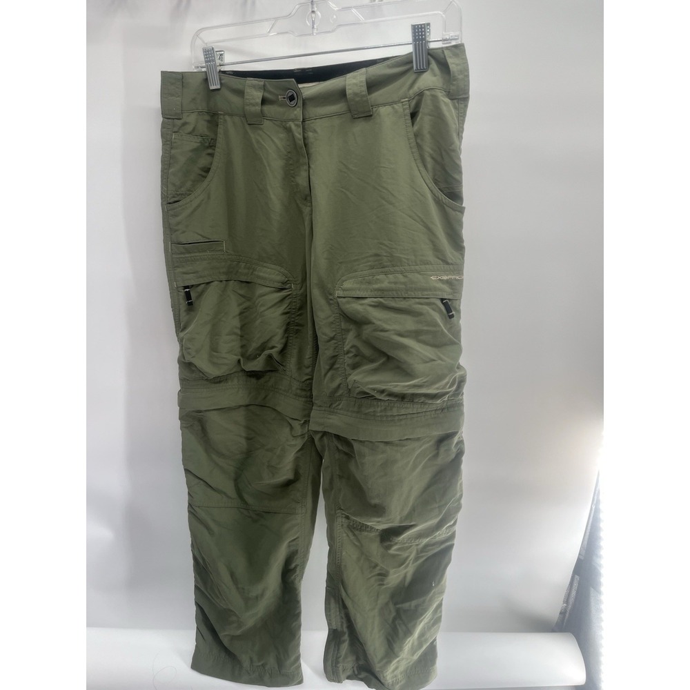 Exofficio Convertible Women's 4 Pants Nylon Green Cargo Pocket Utility Outdoor